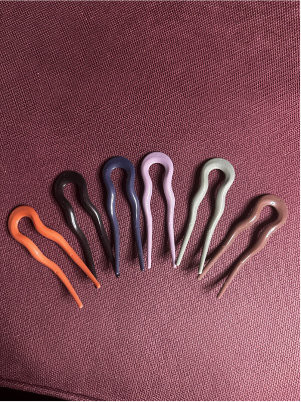 Multicolor Hair U-Pins, Set of 6